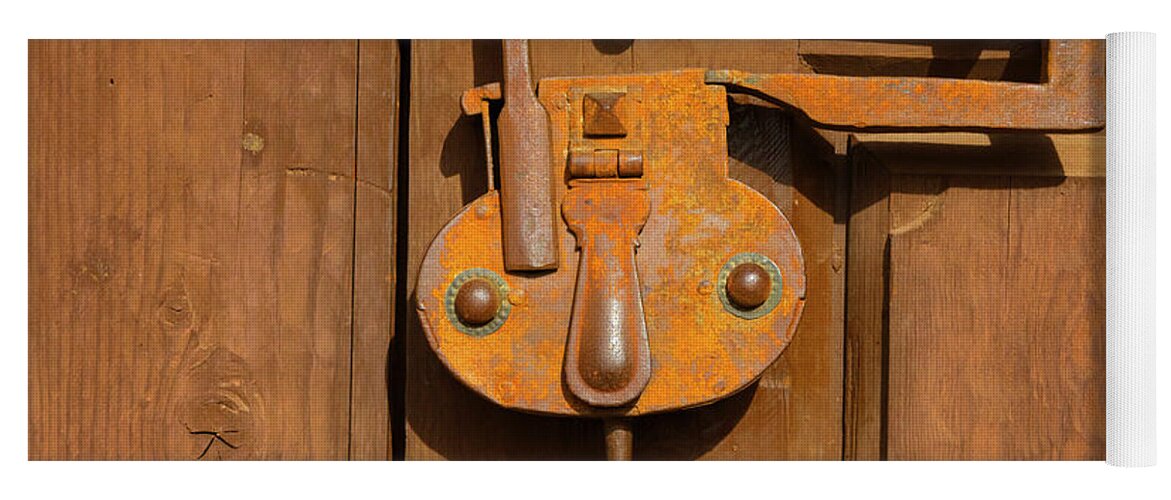 Photography Yoga Mat featuring the photograph Close-up Of An Old Lock, Santa Fe, New by Panoramic Images