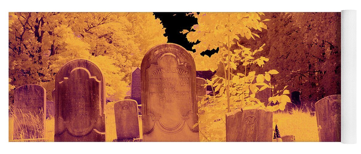 Dir-c-1176-c Yoga Mat featuring the photograph Color Infrared Tombstones by Paul W Faust - Impressions of Light