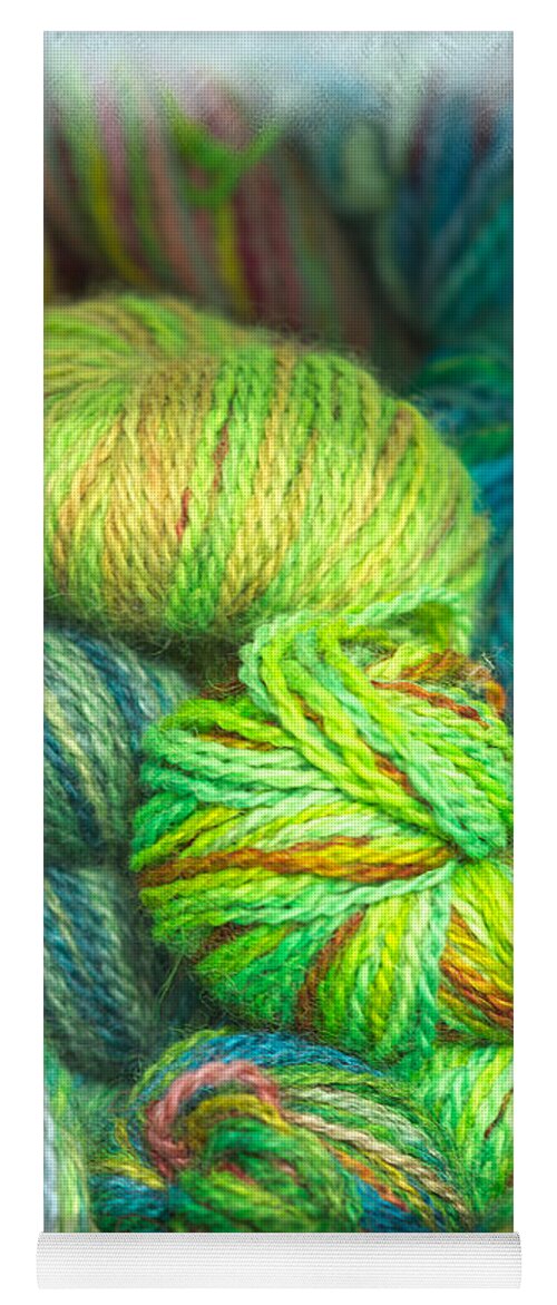 Wool Yarn Yoga Mat featuring the photograph Colorful Skeins of Yarn by Kae Cheatham