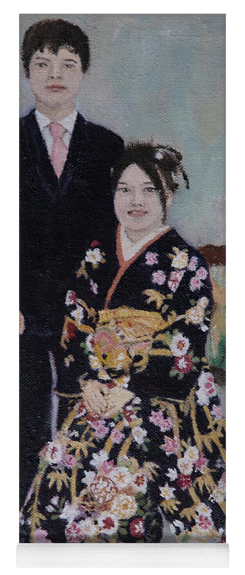 Japan Yoga Mat featuring the painting Coming of Age Day Portrait by Masami IIDA