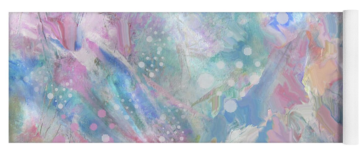 Pastel Abstract Yoga Mat featuring the painting Contented by Jean Batzell Fitzgerald