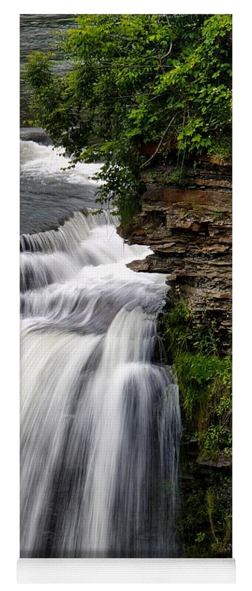 Letchworth State Park Yoga Mat featuring the photograph Contrast - Letchworth Middle Falls by Mark Valentine