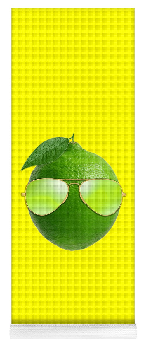 Lemon Yoga Mat featuring the digital art Cool Lime by Filip Schpindel