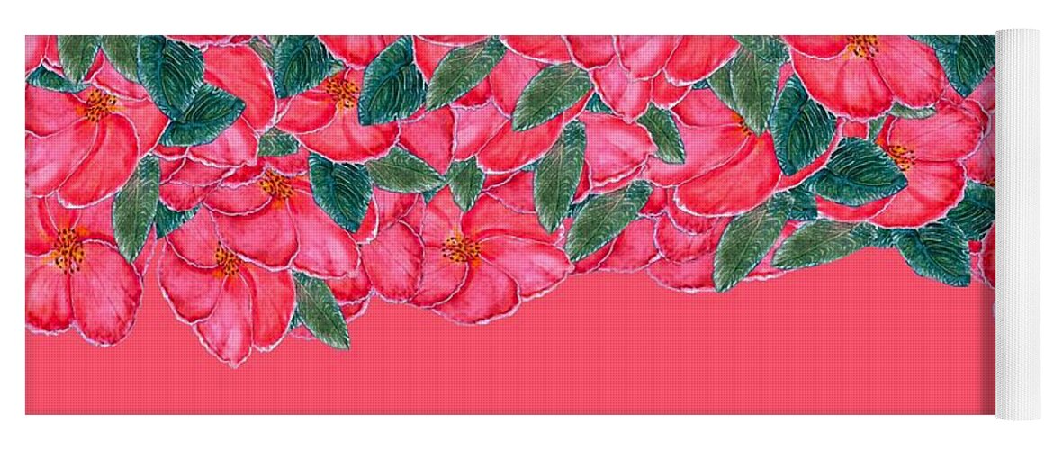 Coral Yoga Mat featuring the digital art Coral Floral by Delynn Addams