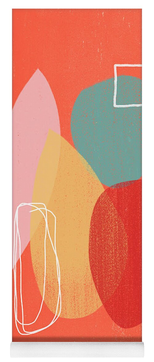 Modern Yoga Mat featuring the mixed media Coral Modern Abstract 1- Art by Linda Woods by Linda Woods