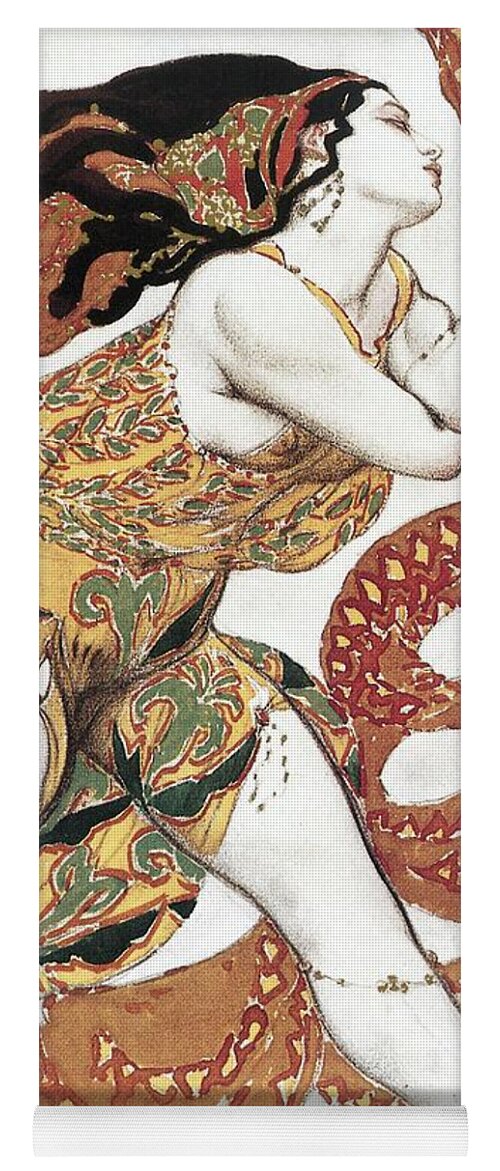 Composer Cherepnin Yoga Mat featuring the painting Costume sketch for a Bacchante, from the ballet andquot, Narcissusandquot. by Leon Bakst