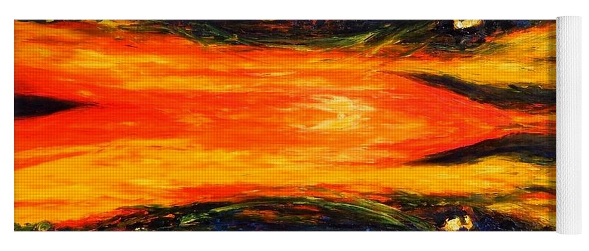 Sunset Yoga Mat featuring the painting Coucher du Soleil by Chiara Magni
