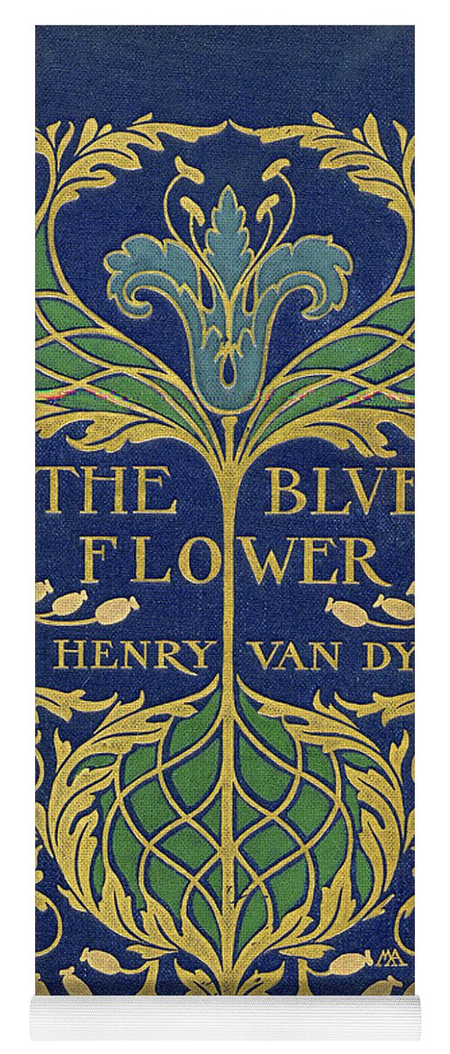 Binding Design Yoga Mat featuring the mixed media Cover design for The Blue Flower by Margaret Armstrong