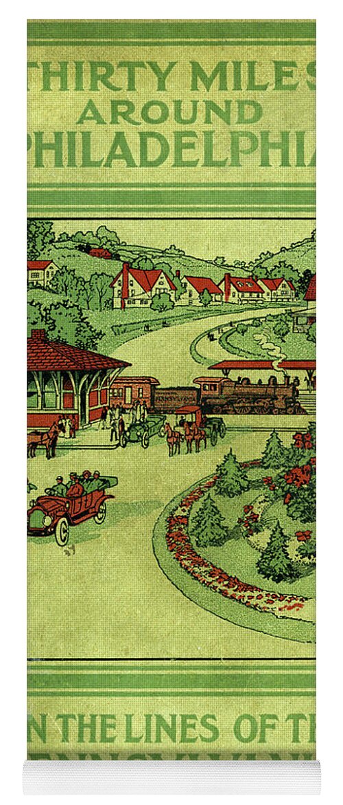 Philadelphia Yoga Mat featuring the mixed media Cover of Thirty Miles Around Philadelphia by Unknown