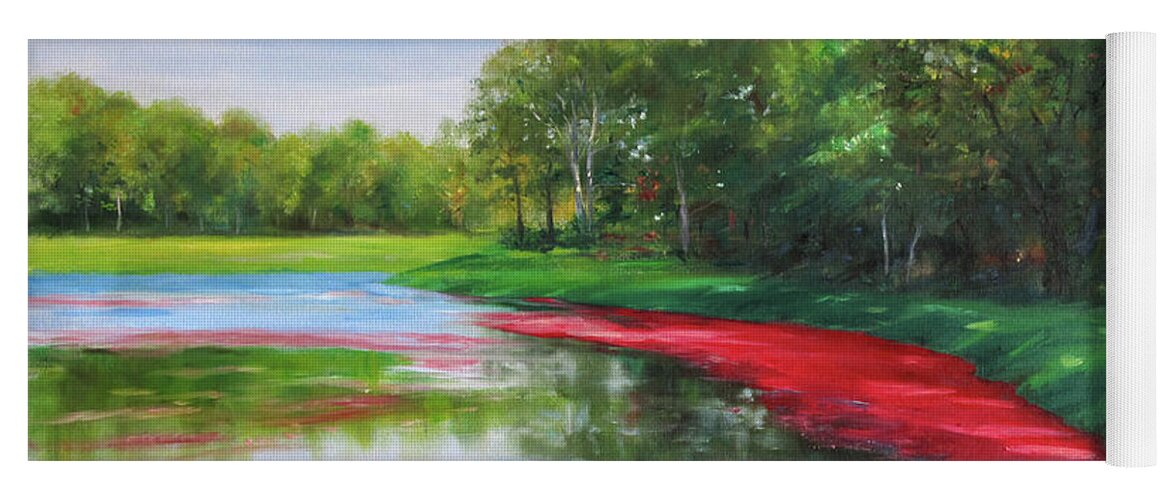 Cranberry Bog Yoga Mat featuring the painting Cranberry Bog by Jonathan Gladding