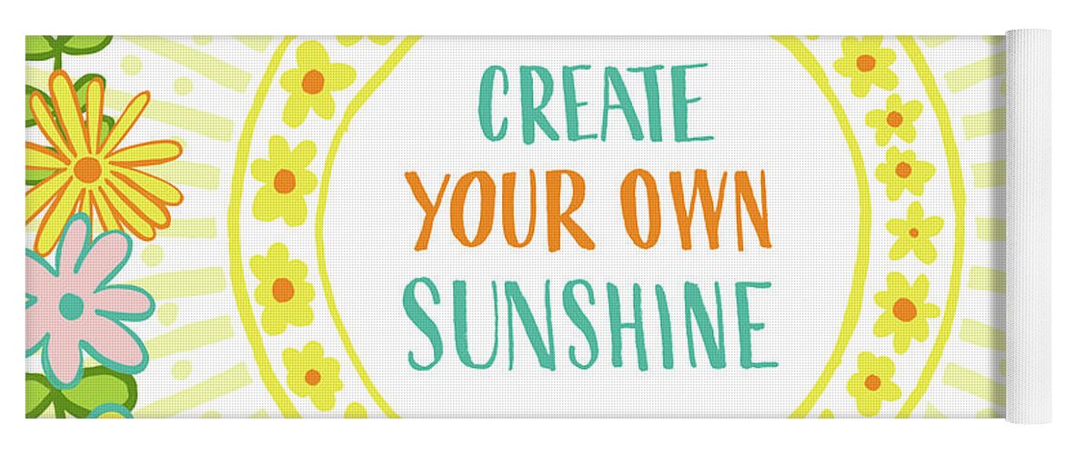 Flowers Yoga Mat featuring the painting Create Your Own Sunshine by Jen Montgomery