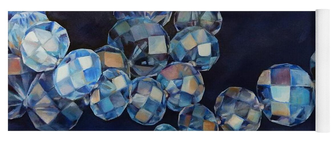 Still Life Yoga Mat featuring the painting Crystal Blue by K M Pawelec