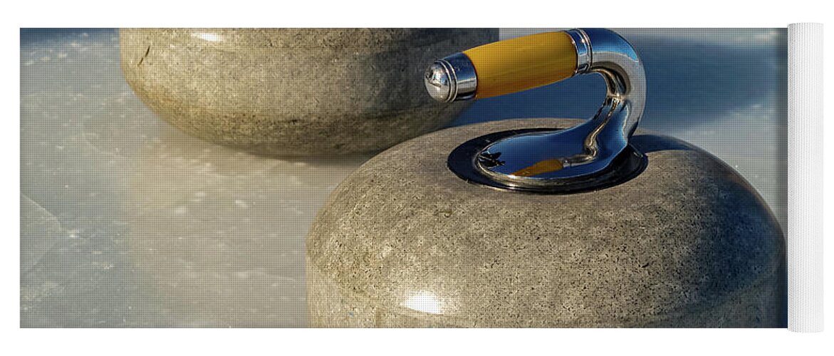 Curling Yoga Mat featuring the photograph Curling Stones by Laura Smith