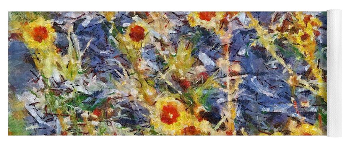 Daisies Yoga Mat featuring the mixed media Daisies by Christopher Reed