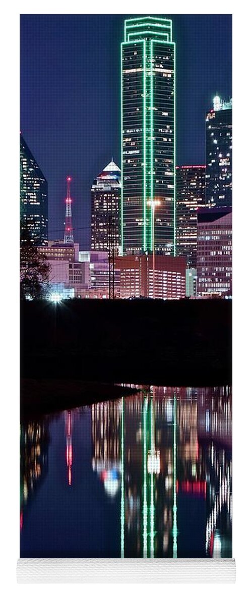 Dallas Yoga Mat featuring the photograph Dallas Lights by Frozen in Time Fine Art Photography