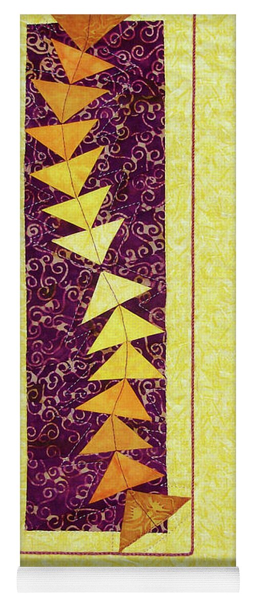 Abstract Yoga Mat featuring the tapestry - textile Dancing Geese by Pam Geisel