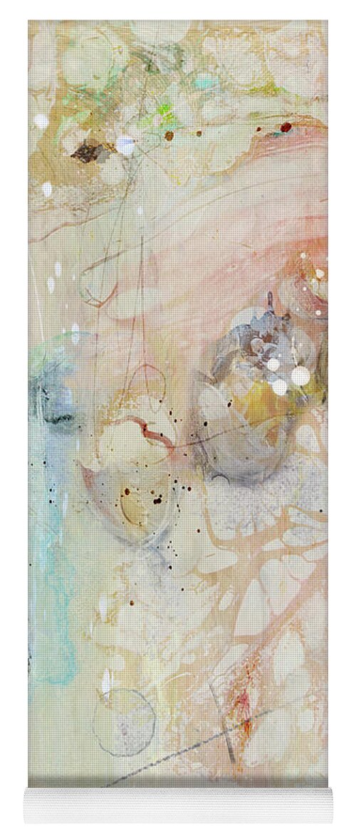 Abstract Yoga Mat featuring the mixed media Dancing With Venus by Karen Lynch