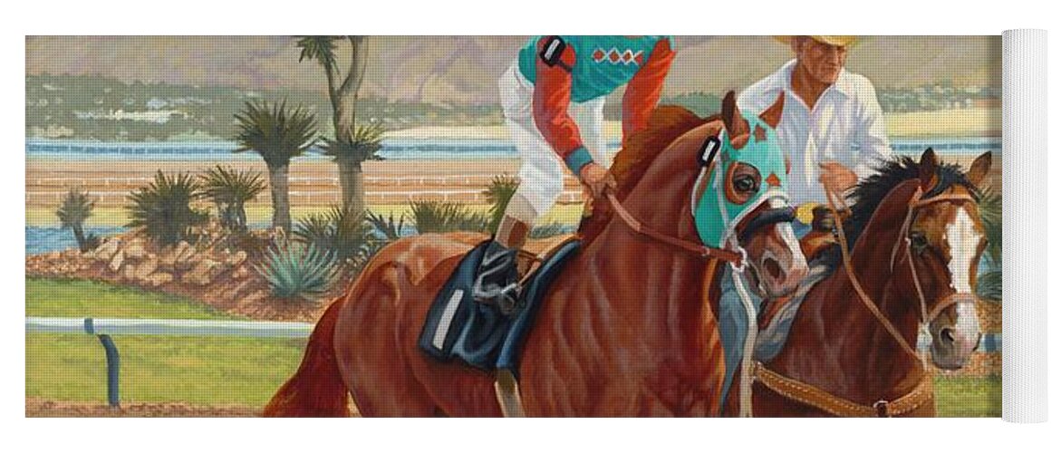 Quarter Horse Legend Yoga Mat featuring the painting Dash For Cash by Howard DUBOIS