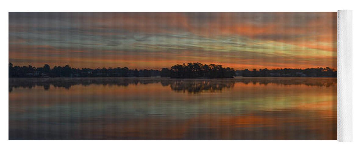 Sunrise Yoga Mat featuring the photograph December Sunrise Over Spring Lake by Beth Venner