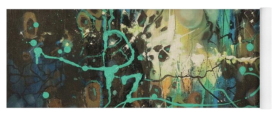 Deconstruction; Abstract; Abstract Expressionist; Contemporary Art; Tom Shropshire Painting; Shades Of Blue Yoga Mat featuring the painting Deconstruction by Tom Shropshire