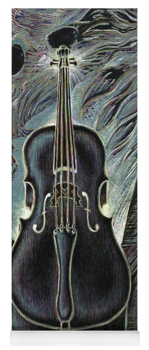 Cello Yoga Mat featuring the painting Deep Cello by Jeremy Robinson