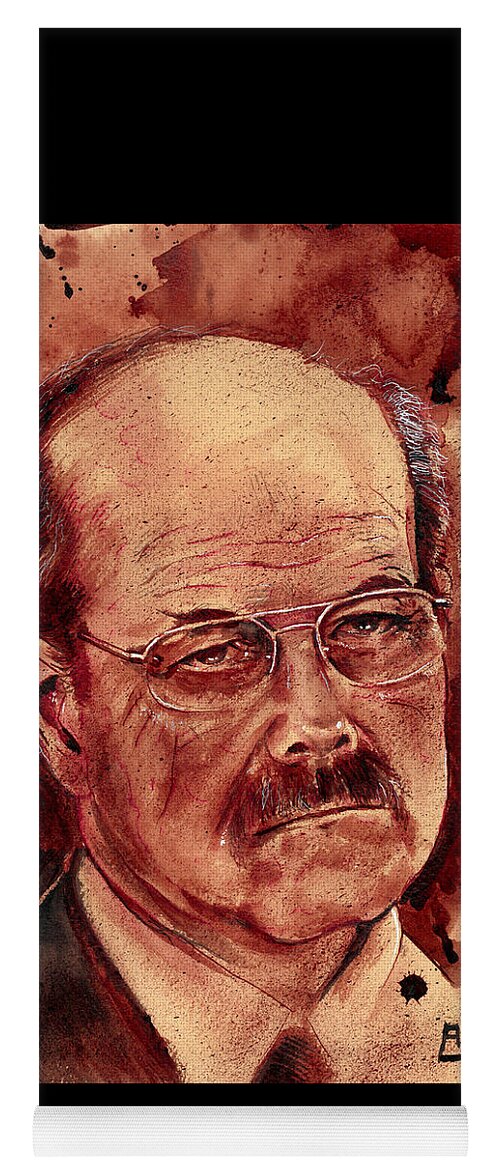 Ryan Almighty Yoga Mat featuring the painting DENNIS RADER BTK port dry blood by Ryan Almighty