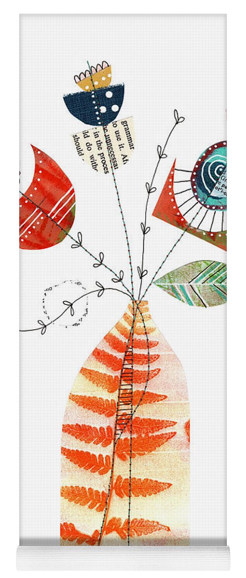 Collage Yoga Mat featuring the mixed media Des Fleurs pour Toi by Lucie Duclos