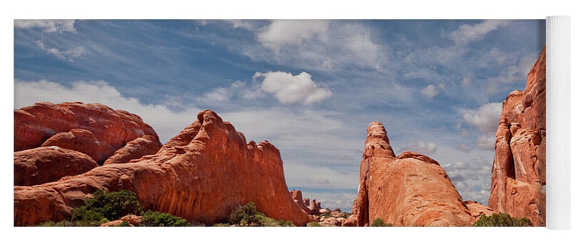 Arches National Park Yoga Mat featuring the photograph Dinosaur Shaped Rock by Jeff Goulden