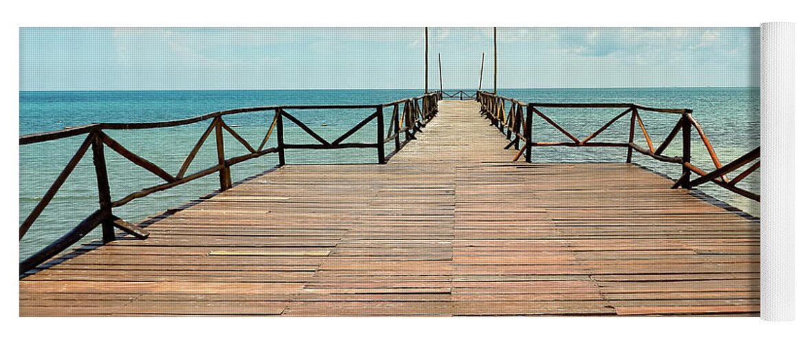 Skyline Yoga Mat featuring the photograph Dock to infinity by Silvia Marcoschamer