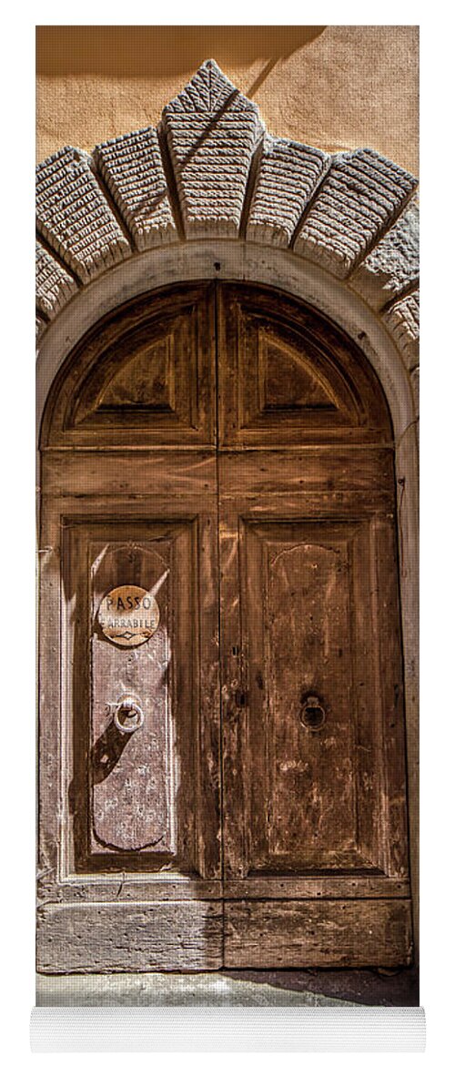 Tuscany Yoga Mat featuring the photograph Door Thirty Two of Tuscany by David Letts