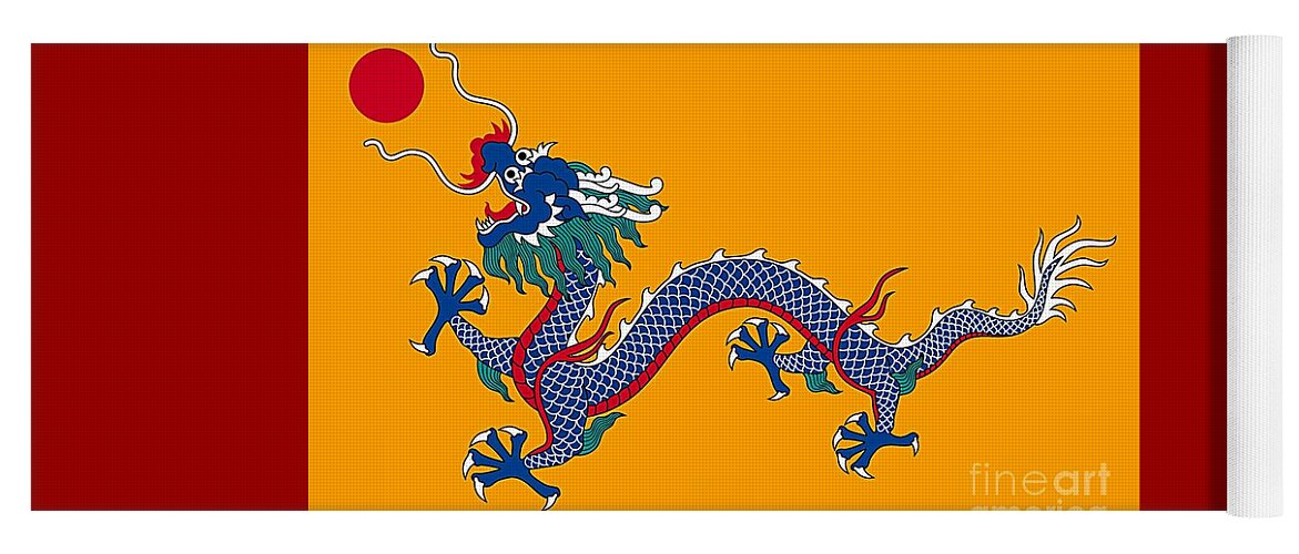 China Yoga Mat featuring the digital art Dragon of a Chinese Dynasty by Ian Gledhill