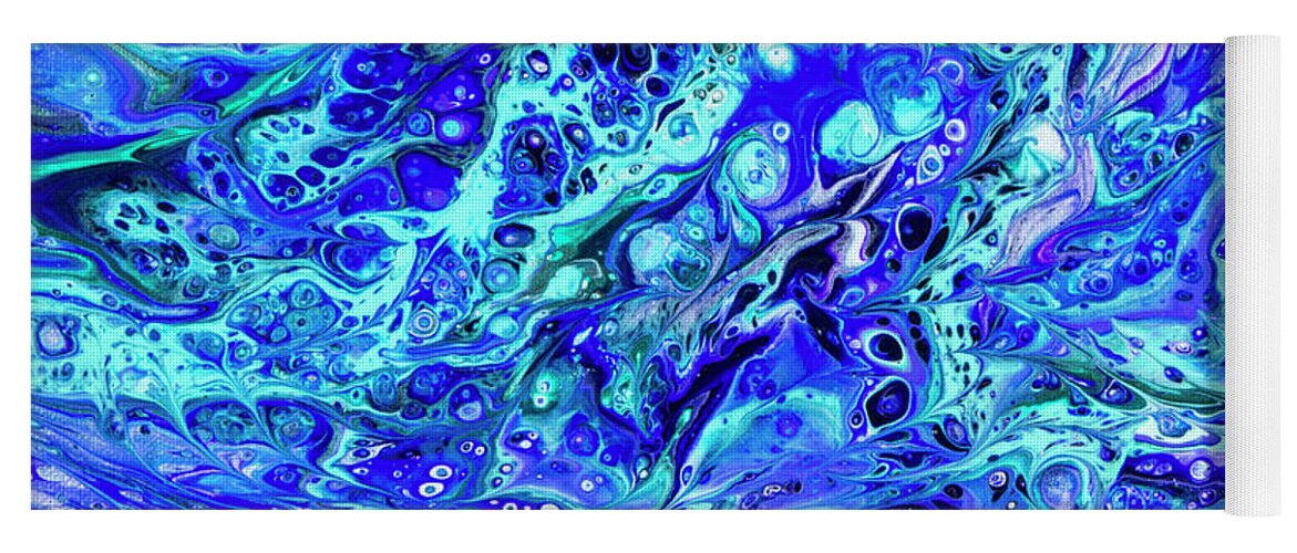 Poured Acrylics Yoga Mat featuring the painting Dream in Purple and Green by Lucy Arnold