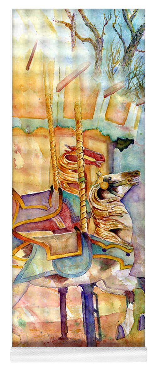 Carousel Yoga Mat featuring the painting Dreaming of Freedom by Wendy Keeney-Kennicutt