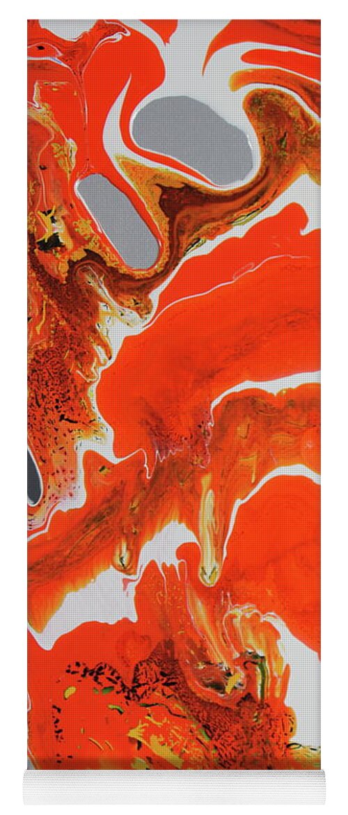 Orange Yoga Mat featuring the painting Drgnz by Madeleine Arnett