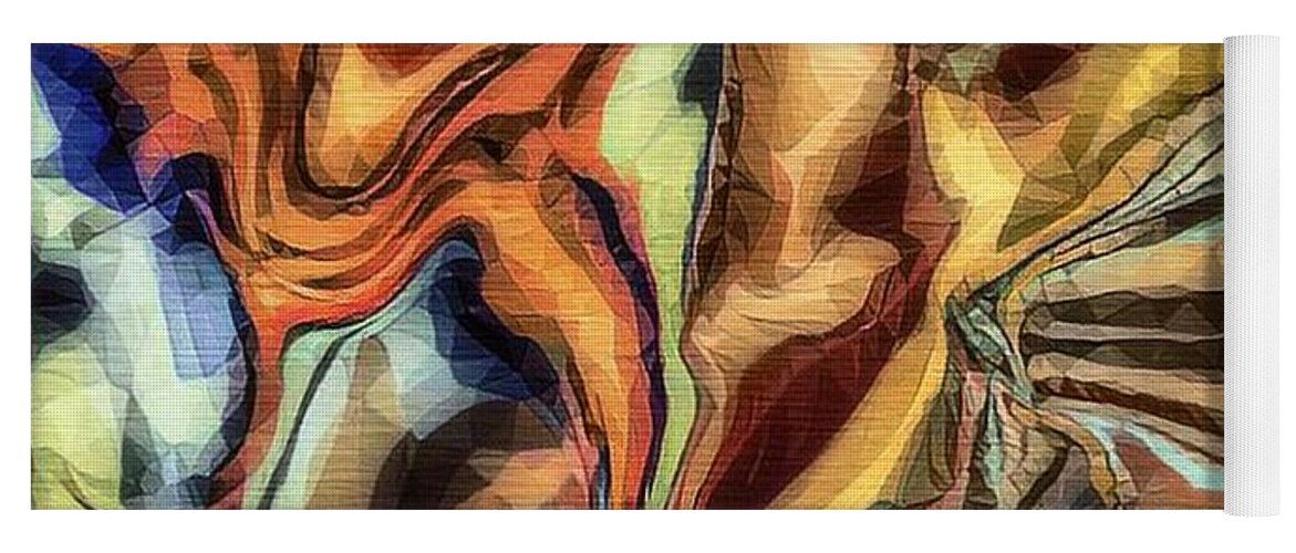 Abstract Art Yoga Mat featuring the digital art Drifting Away by Kathie Chicoine