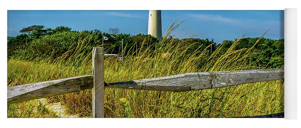 Atlantic Coast Yoga Mat featuring the photograph Dunes at Cape May Light by Nick Zelinsky Jr