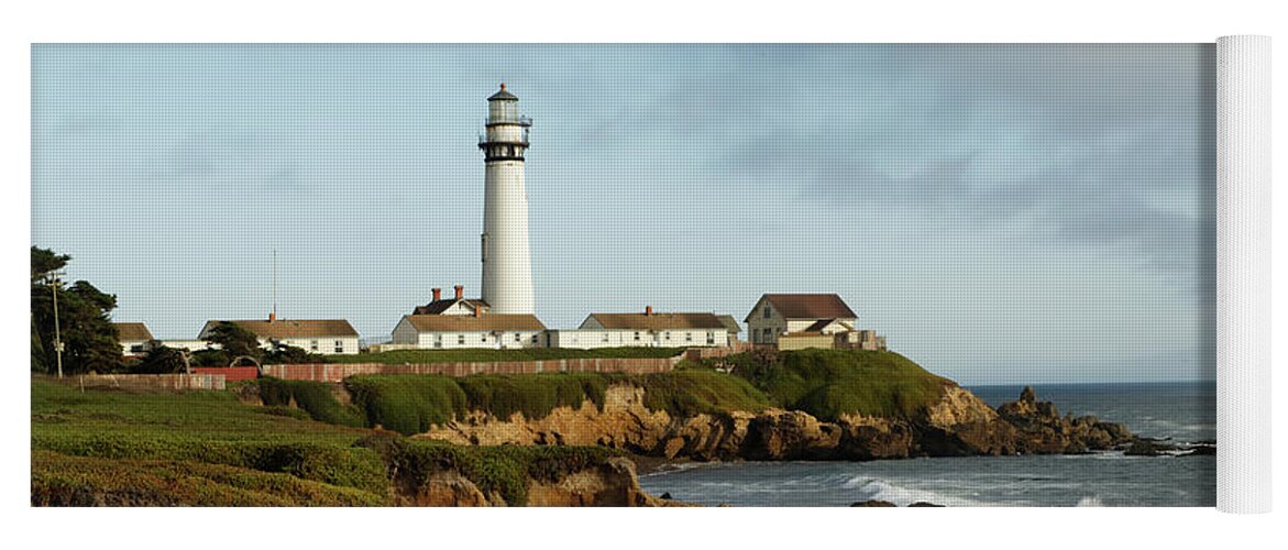 Dusk Yoga Mat featuring the photograph Dusk at Pigeon Point Lighthouse by Natural Focal Point Photography