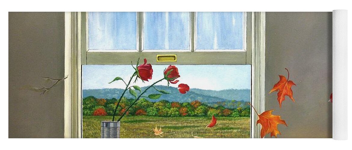 Rose Yoga Mat featuring the painting Early Autumn Breeze by Christopher Shellhammer