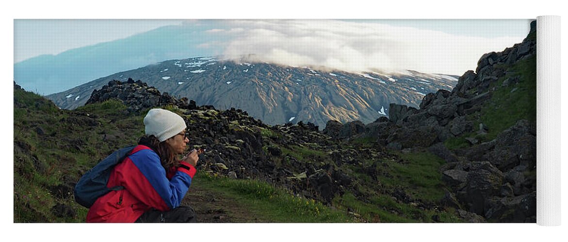 Iceland Yoga Mat featuring the photograph Early Morning at Longranger Cliffs by David Bader