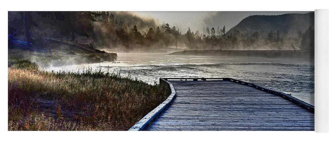 Madison River Yoga Mat featuring the photograph Early Morning on the Madison by Steve Brown