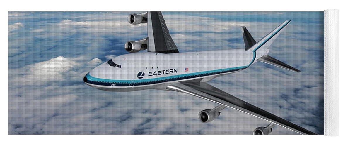 Eastern Airlines Yoga Mat featuring the digital art Eastern Airlines Boeing 747-121 by Erik Simonsen