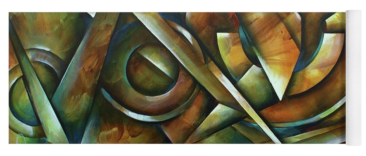 Geometric Yoga Mat featuring the painting Edges by Michael Lang