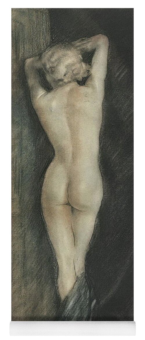 Edouard Chimot Yoga Mat featuring the photograph Edouard Chimot Nude in Boudoir by Andrea Kollo
