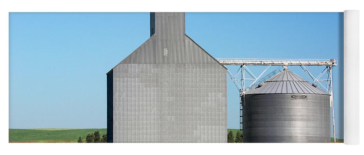 Grain Elevator Yoga Mat featuring the photograph Elevator and Bin by Todd Klassy
