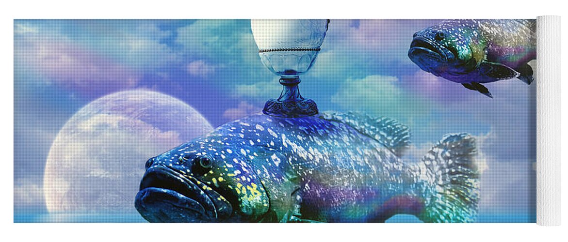 Fish Yoga Mat featuring the digital art Elixir of eternal life by Alexa Szlavics