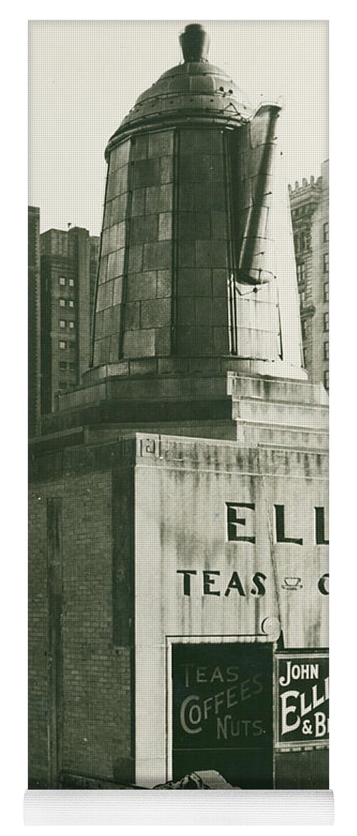 Ellis Teas;and Coffees Yoga Mat featuring the mixed media Ellis Tea and Coffee Store, 1945 by Jacob Stelman