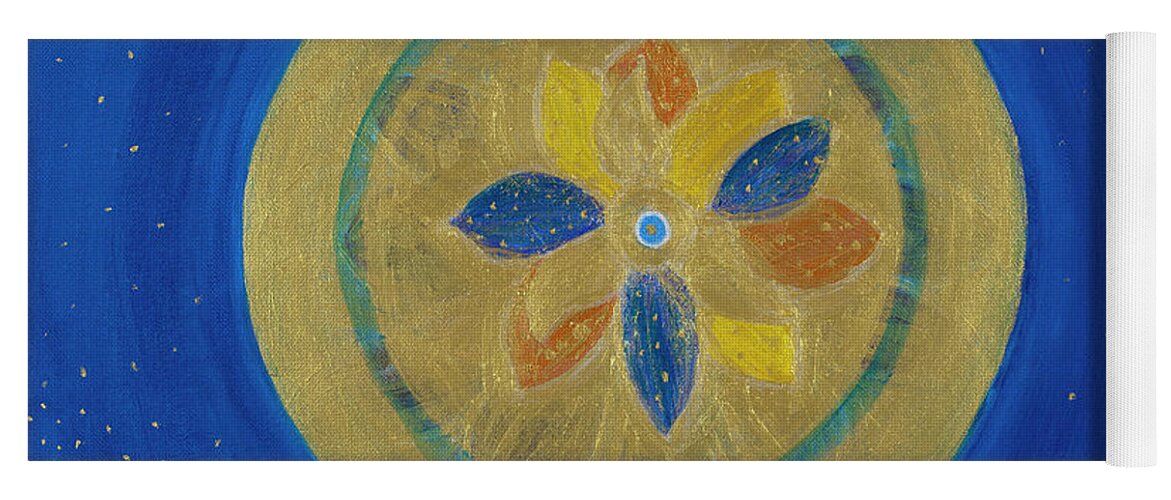 Mandala Yoga Mat featuring the painting Emerging Lotus by Santana Star