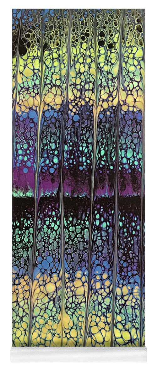 Poured Acrylic Yoga Mat featuring the painting Enchanted Forest by Lucy Arnold