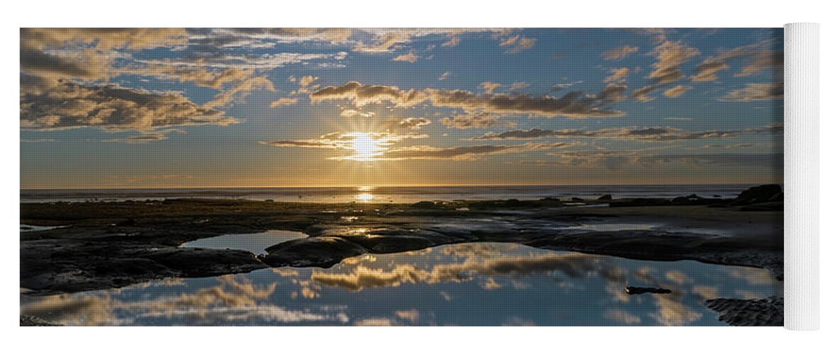 Ocean Yoga Mat featuring the photograph Encinitas Sunset Square Format by Larry Marshall