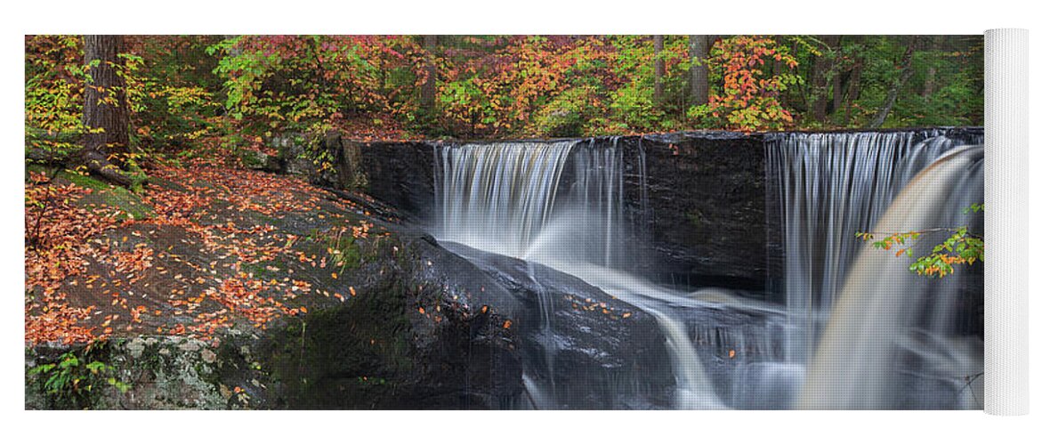 New England Fall Foliage Yoga Mat featuring the photograph Enders Falls Autumn 2 by Bill Wakeley